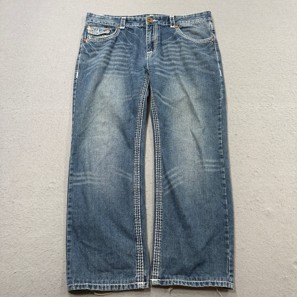 True Religion Jeans Men's 40 Blue Denim Medium Wash Johnny Super T Relaxed Fit